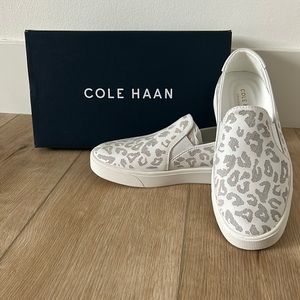 Cole Haan Grandpro Spectator Slip-On Perforated Leopard Print